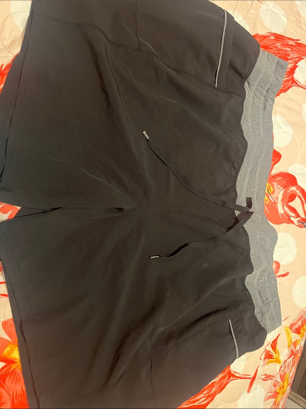 RBX Black Athletic Shorts with Gray Waistband